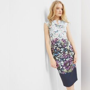Ted Baker Floral Butterfly Bodycon Dress – Size 0